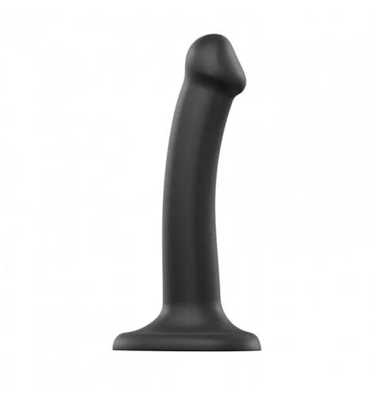 Silicone Bendable Dildo Double Density Black S
