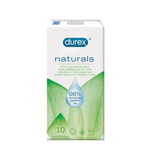 Cienkie Prezerwatywy Z Naturalnym Lubrykantem Naturals 10Szt Durex