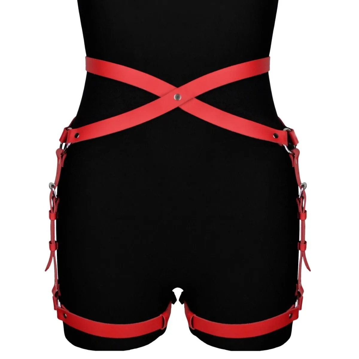 Czerwona Skórzana Uprząż Na Uda Alisa Karess