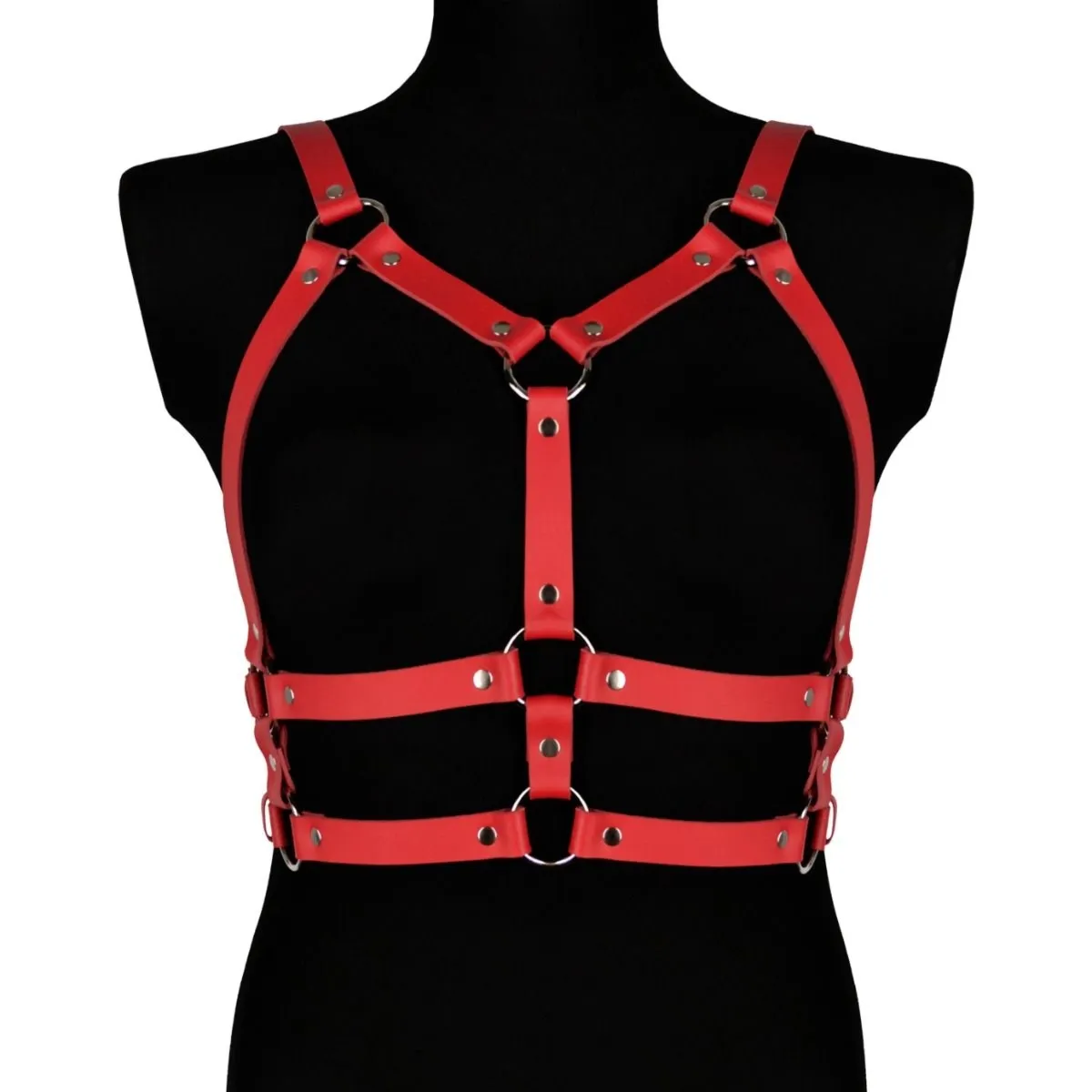 Czerwona Skórzana Uprząż Na Ciało Salma Karess