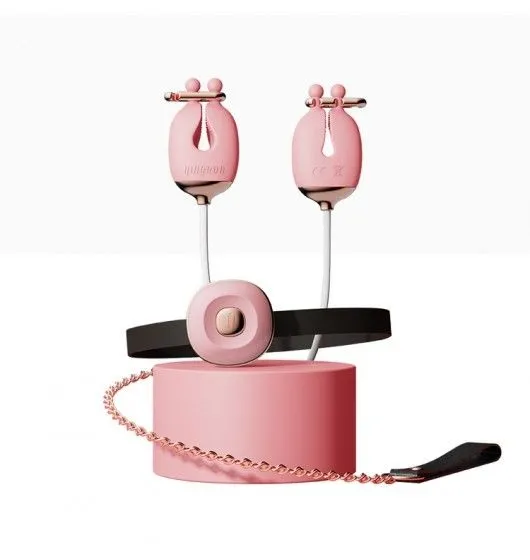 Zaciski No.2 Vibrating Nipple Clamps And Choker Set Pink Qingnan | 100% ORYGINAŁ| DYSKRETNA PRZESYŁKA