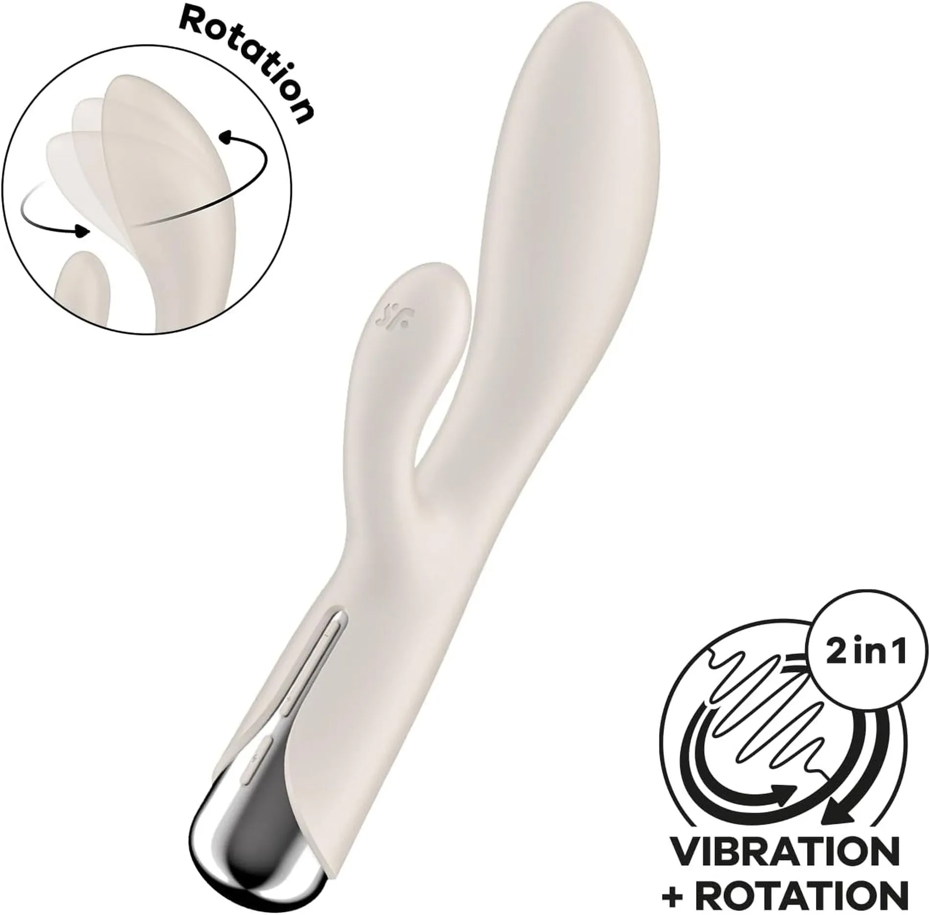 Wibrator króliczek Spinning Rabbit 1 Beige Satisfyer | 100% ORYGINAŁ| DYSKRETNA PRZESYŁKA