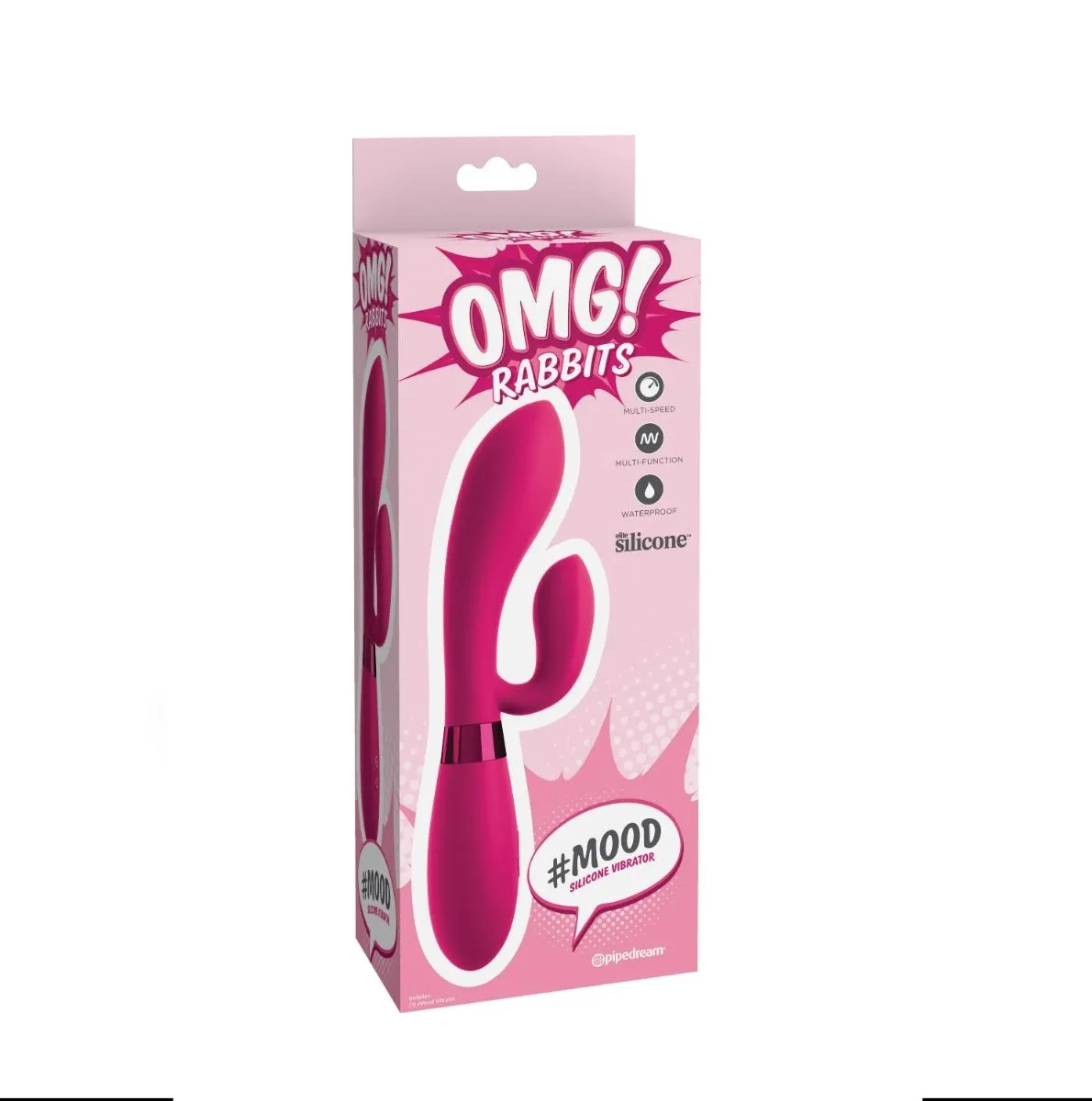 Wibrator Króliczek Omg! #Mood Silicone Vibrator Pink Pipedream