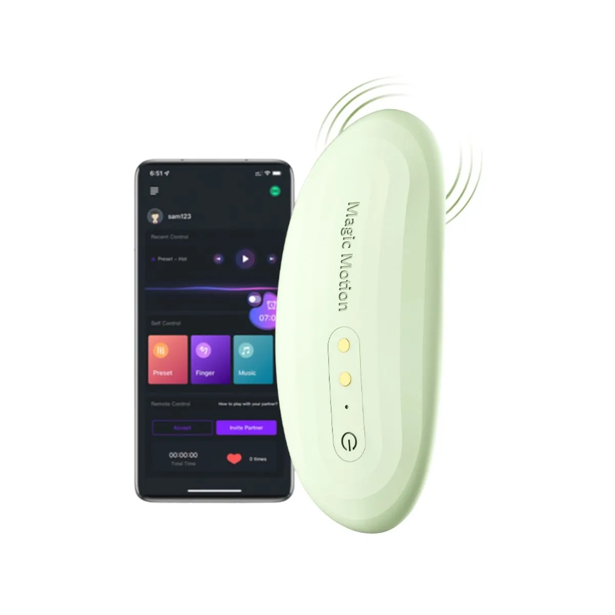 Wibrator Nyx Smart Panty Vibrator Green Magic Motion