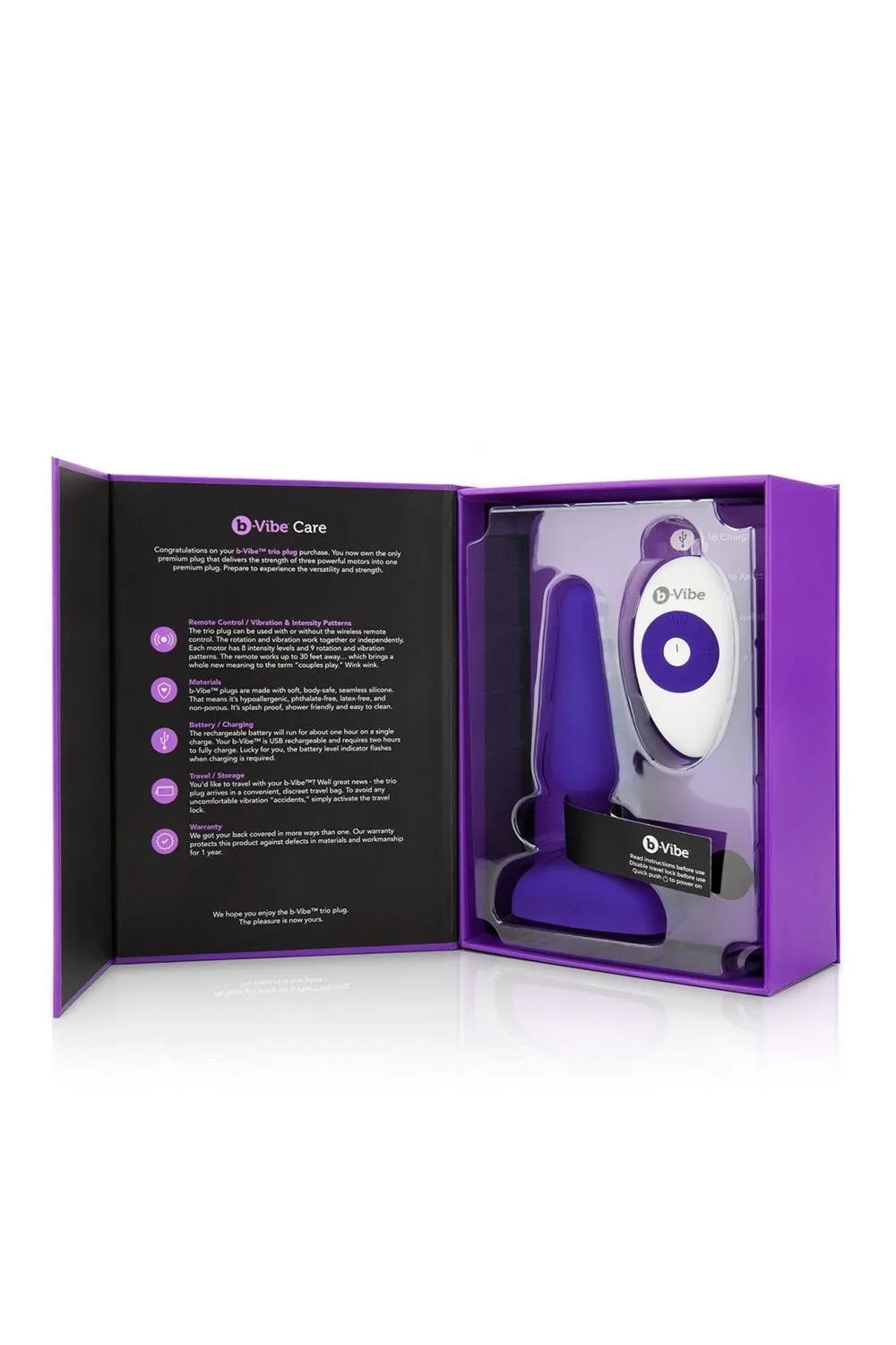 Korek analny Trio Plug Purple b-Vibe