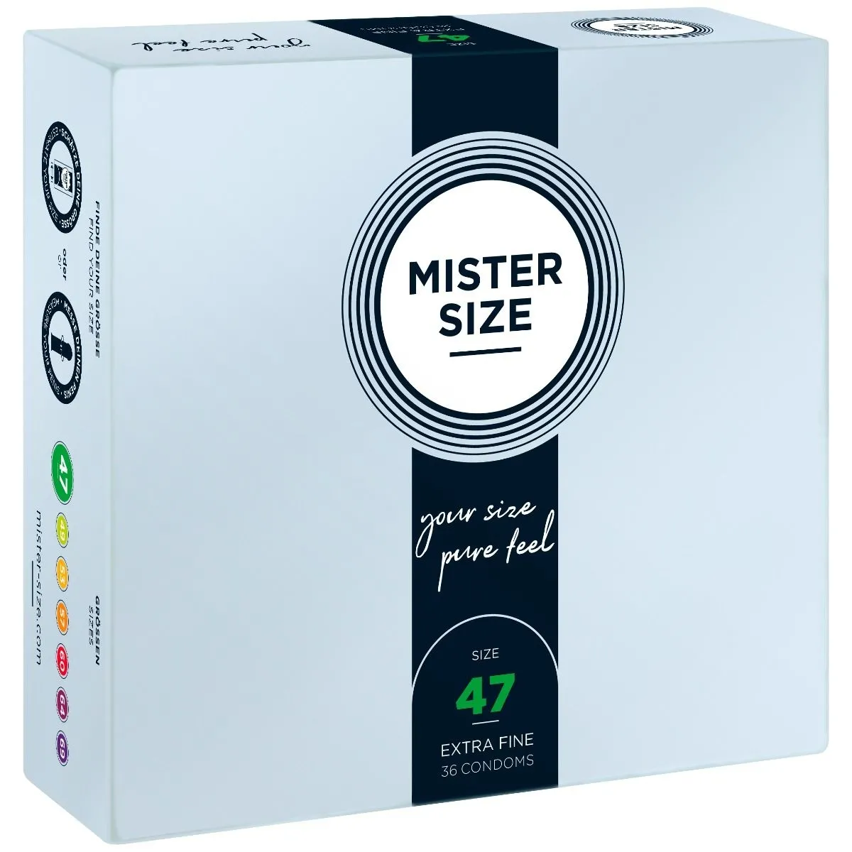 47 Mm Condoms 36 Pieces Mister.Size