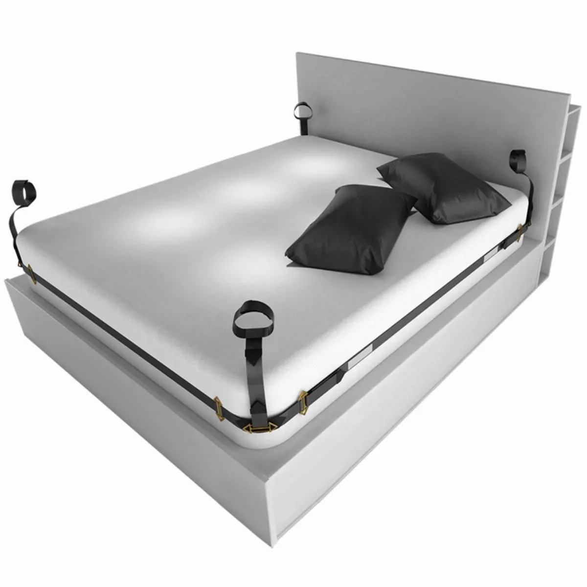 Zestaw Pasów Bdsm Adjustable Bed Restraint Kit Black LOCKINK