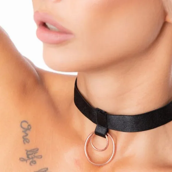 Obróżka 1-Strap Collar Black/Rose Gold Kinky Diva