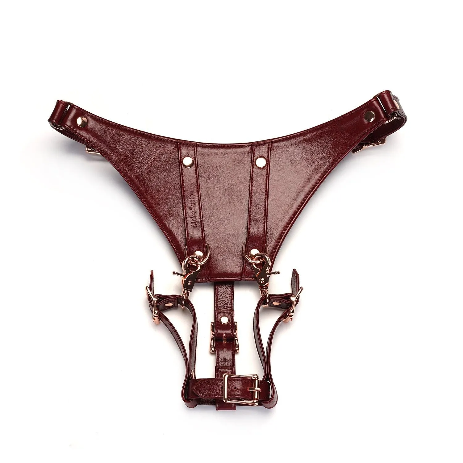 Wine Red Delux Strap On Forced Orgasm Harness Belt Liebe Seele