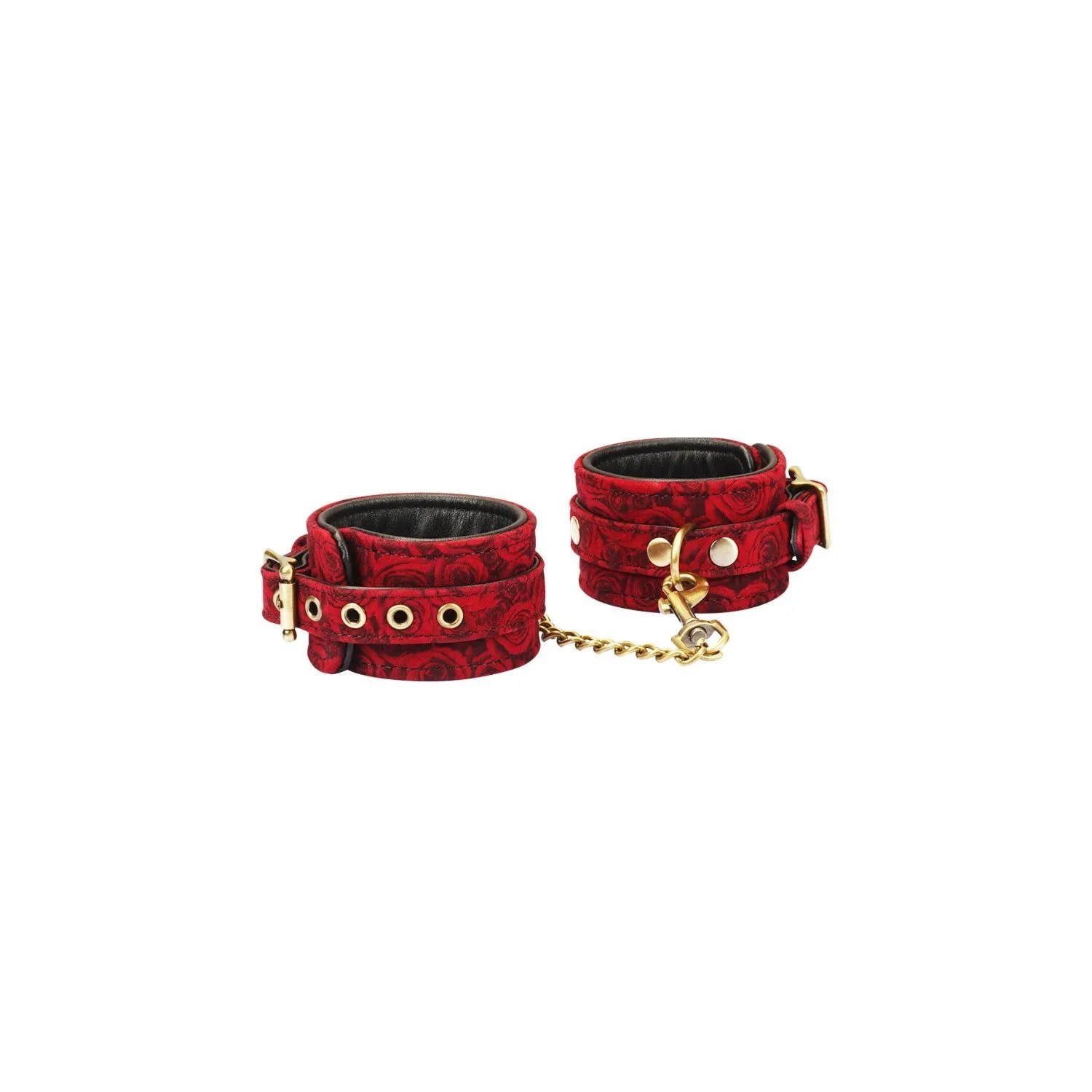 Kinbaku Ukiyoe Red Rosy Lamb Leather Ankle Cuffs Liebe Seele