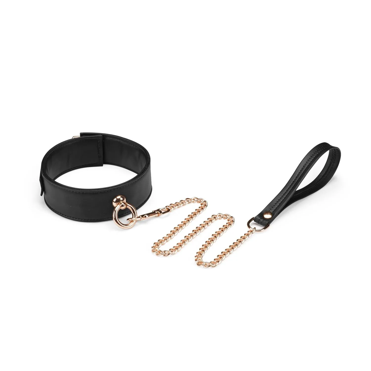 Obróżka Black Organosilicon Collar With Leash Liebe Seele