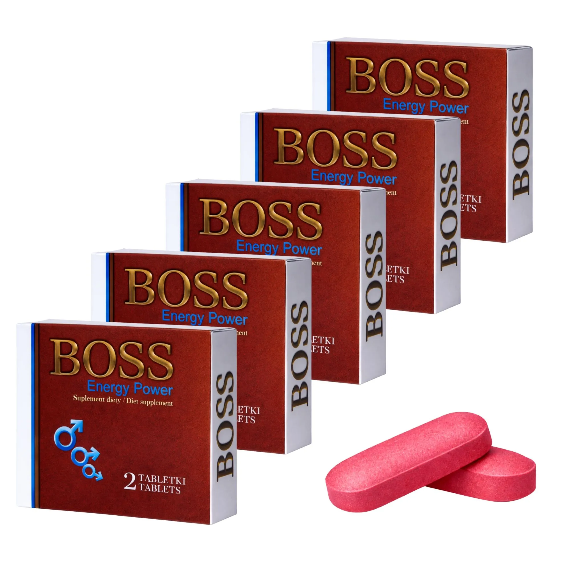 Boss Energy Power Ginseng na Erekcję 150mg 2 szt. Pakiet 5 op. | 100% ORYGINAŁ| DYSKRETNA PRZESYŁKA