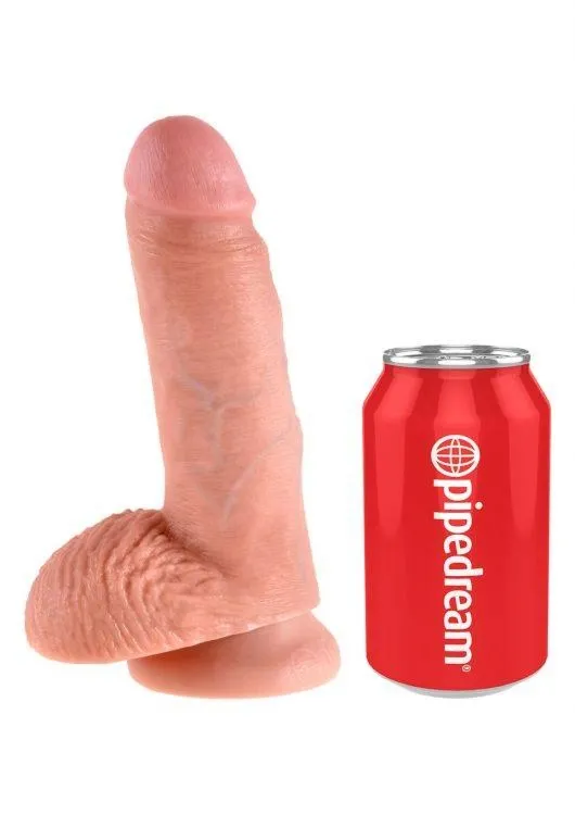 Dildo z Jądrami na Przyssawce 18cm Cielisty | 100% ORYGINAŁ| DYSKRETNA PRZESYŁKA