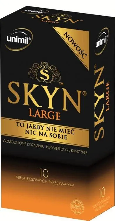 Duże Prezerwatywy Nielateksowe Skyn Large 10 Szt. Unimil | 100% ORYGINAŁ| DYSKRETNA PRZESYŁKA