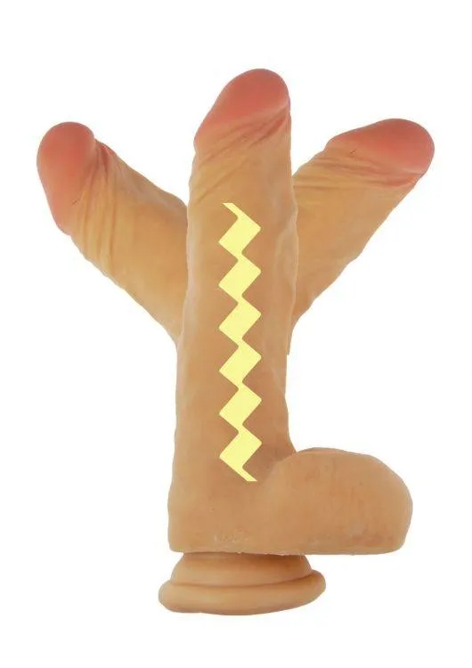 Realistyczne Dildo z Przyssawką Posejdon Elastyczne 21cm Cielisty | 100% ORYGINAŁ| DYSKRETNA PRZESYŁKA