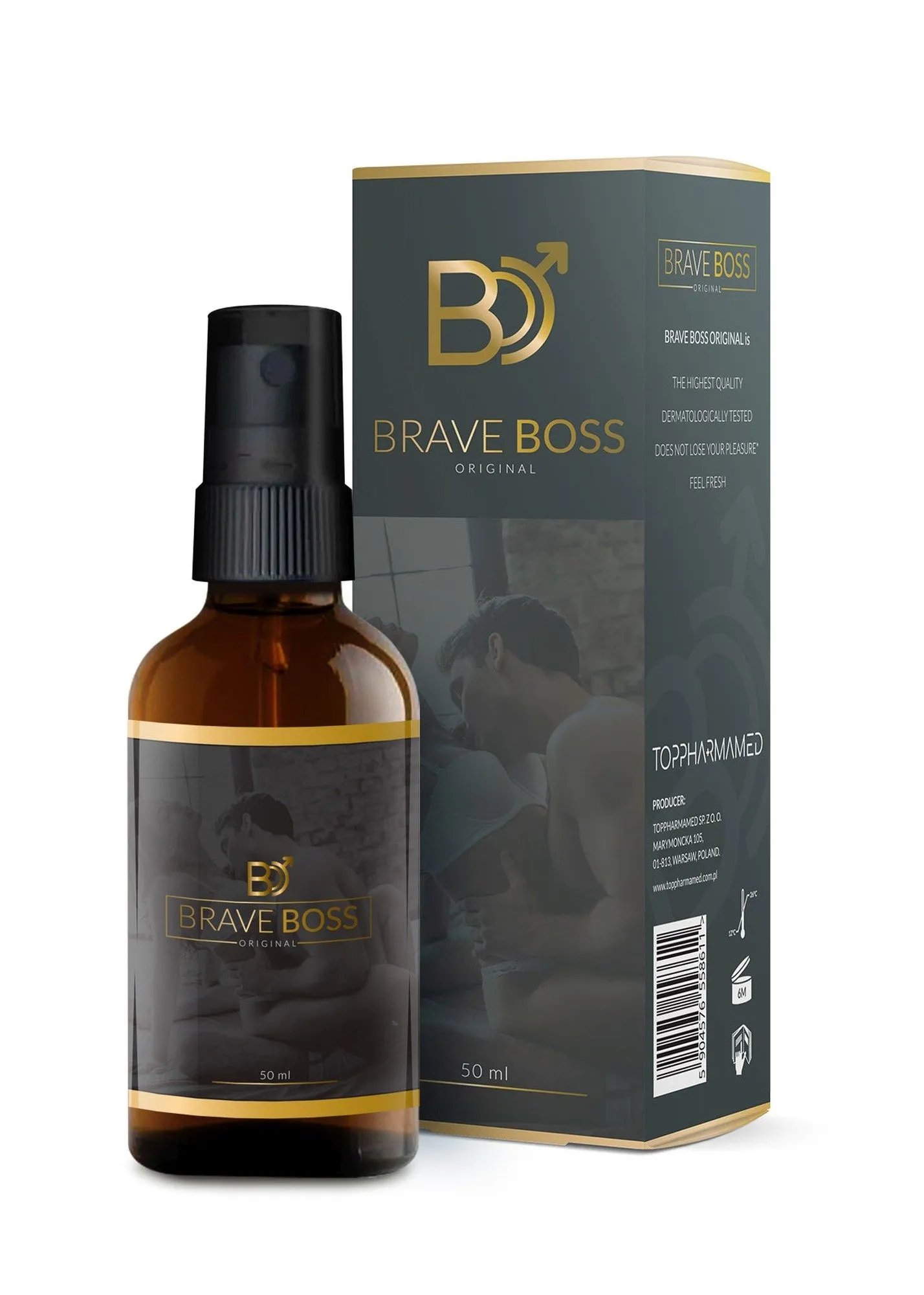 Spray na Opóźnienie Wytrysku Brave Boss Original 50ml | 100% ORYGINAŁ| DYSKRETNA PRZESYŁKA