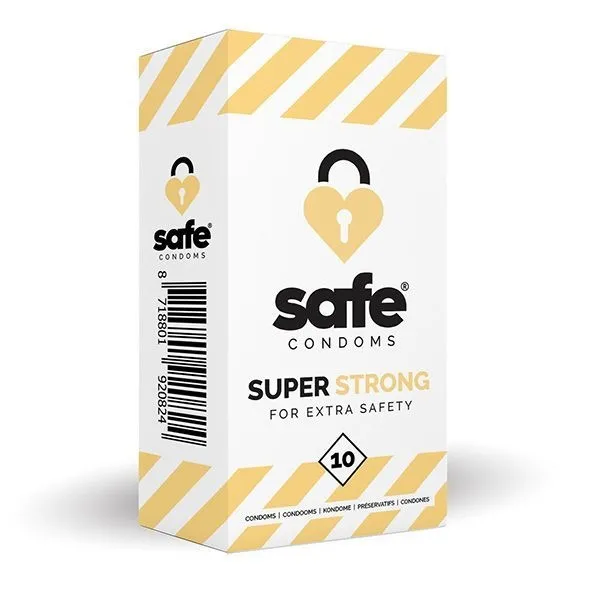 Prezerwatywy SAFE - Condoms Pogrubiane Bezpieczniejsze (1 op./ 10szt.) | 100% ORYGINAŁ| DYSKRETNA PRZESYŁKA