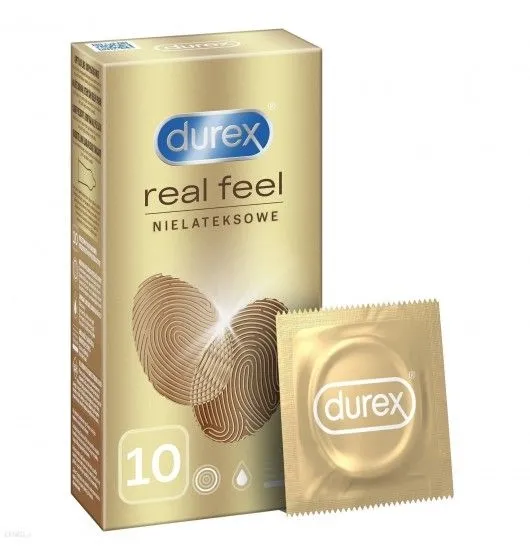 Prezerwatywy Nielateksowe Dla Naturalnych Doznań Real Feel 10 Szt. Durex | 100% ORYGINAŁ| DYSKRETNA PRZESYŁKA