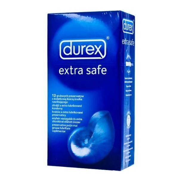Prezerwatywy Lateksowe Grubsze Extra Safe 12 Szt. Durex | 100% ORYGINAŁ| DYSKRETNA PRZESYŁKA