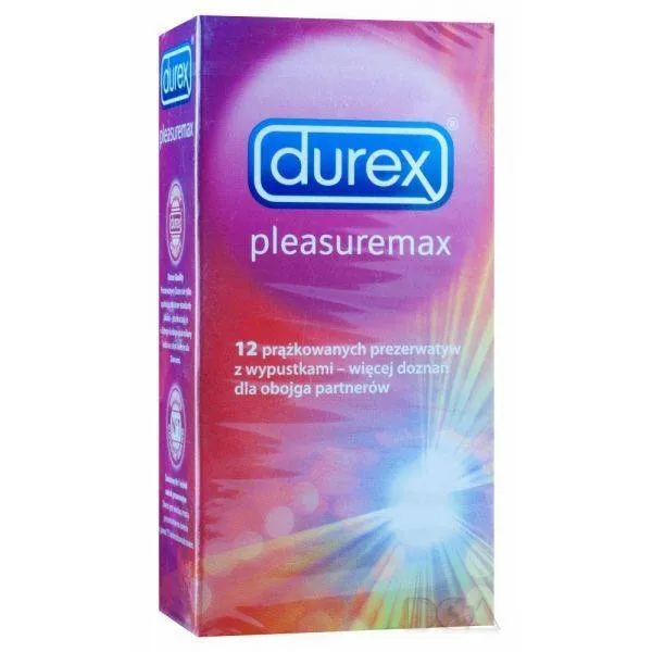 Prezerwatywy Lateksowe Z Wypustkami I Prążkami Pleasuremax 12 Szt. Durex | 100% ORYGINAŁ| DYSKRETNA PRZESYŁKA