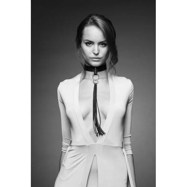 Obróżka z chwostem MAZE Tassel Choker Black Bijoux Indiscrets | 100% ORYGINAŁ| DYSKRETNA PRZESYŁKA