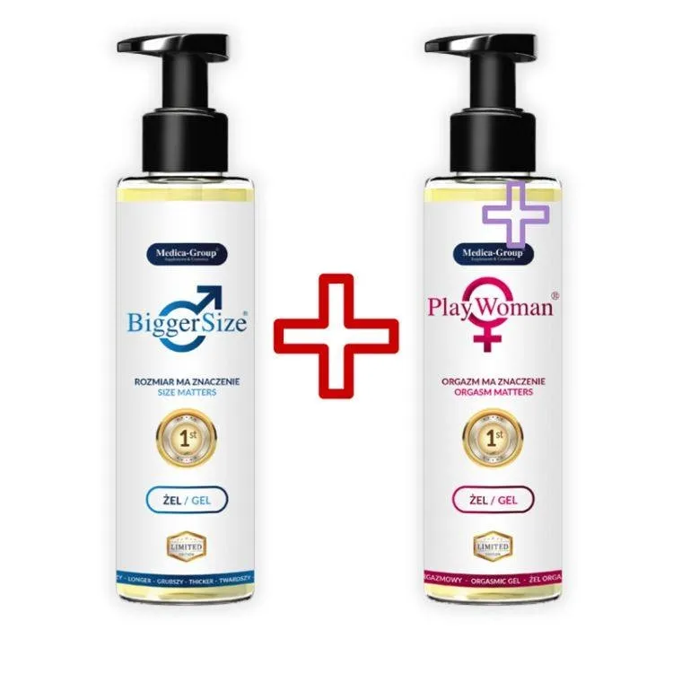 Zestaw dla Par Żel BiggerSize 150ml + Żel PlayWoman 150ml | 100% ORYGINAŁ| DYSKRETNA PRZESYŁKA