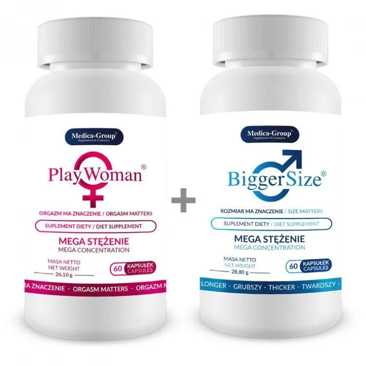 Zestaw dla Dwojga BiggerSize 60 kaps. + PlayWoman 60 kaps. | 100% ORYGINAŁ| DYSKRETNA PRZESYŁKA