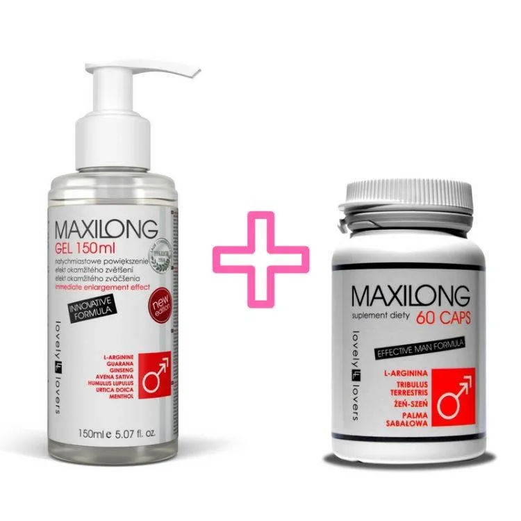 Zestaw na Powiększenie Penisa Maxilong 60 kaps. + Żel Maxilong 150ml | 100% ORYGINAŁ| DYSKRETNA PRZESYŁKA