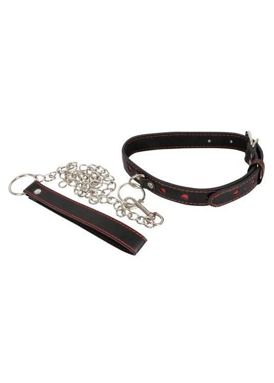 Obroża z Serduszkami ze Smyczą | 100% ORYGINAŁ| DYSKRETNA PRZESYŁKA