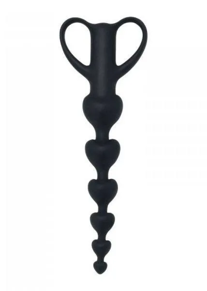 Silikonowe Koraliki Analne Serduszka Czarny | 100% ORYGINAŁ| DYSKRETNA PRZESYŁKA