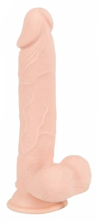Dildo na Przyssawce Średnie Giętkie 24 cm Cielisty | 100% ORYGINAŁ| DYSKRETNA PRZESYŁKA