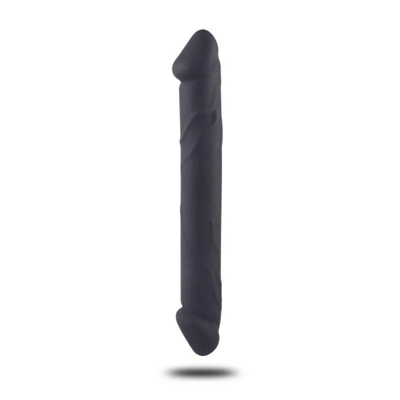 Podwójne Dildo Silikonowe Double Joy 23cm Czarny | 100% ORYGINAŁ| DYSKRETNA PRZESYŁKA