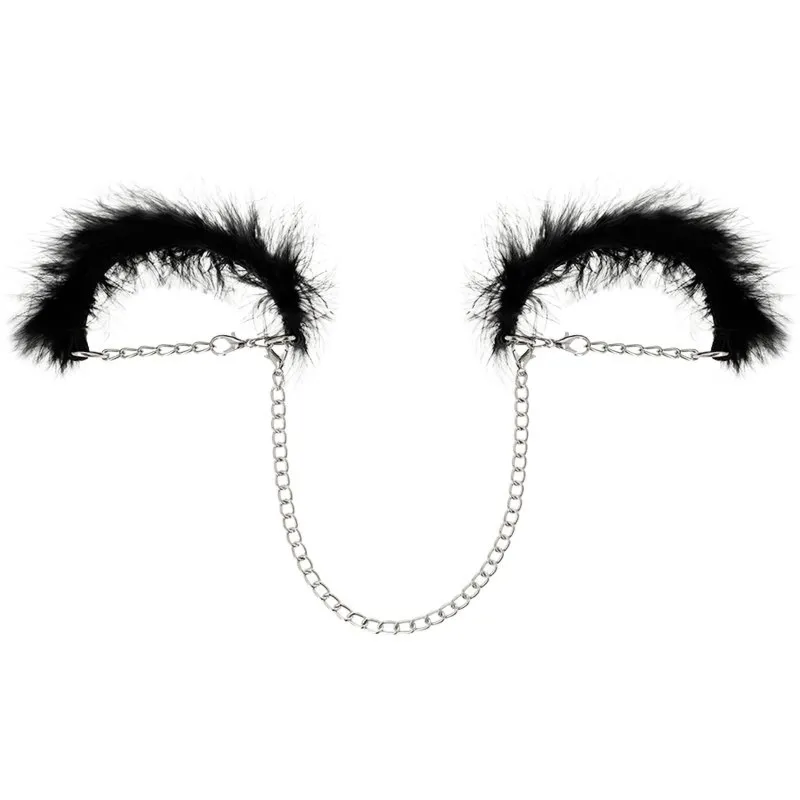 Kajdanki na Łańcuszku z Piórkami Coquette Deluxe | 100% ORYGINAŁ| DYSKRETNA PRZESYŁKA