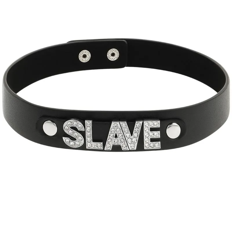 Gustowny Naszyjnik Choker z napisem "Slave" Coquette Czarny | 100% ORYGINAŁ| DYSKRETNA PRZESYŁKA