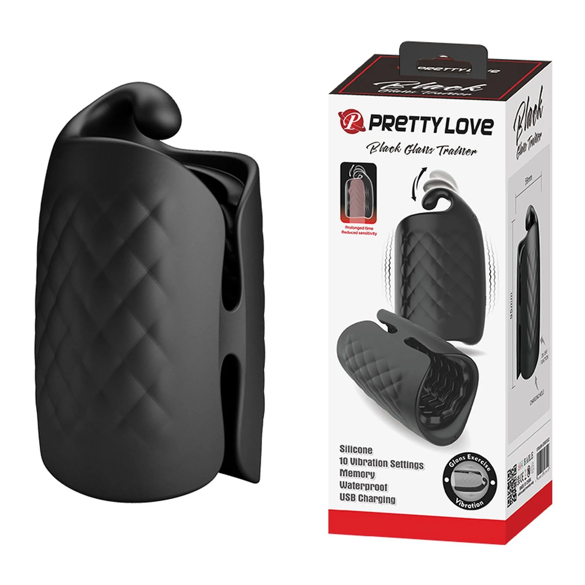 Masturbator Przelotowy PRETTY LOVE - Black Glans Trainer | 100% ORYGINAŁ| DYSKRETNA PRZESYŁKA