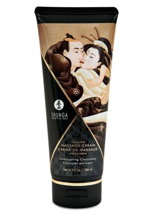 Jadalny krem do masażu Shunga Intoxicating Chocolate 200 ml | 100% ORYGINAŁ| DYSKRETNA PRZESYŁKA
