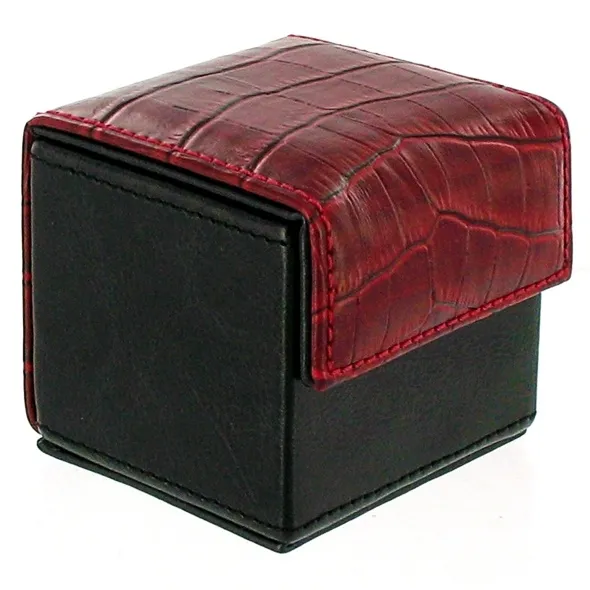 SexShop - Kondomierka pudełko na prezerwatywy - Devine Condom Cube czerń i krokodyl czerwony - online