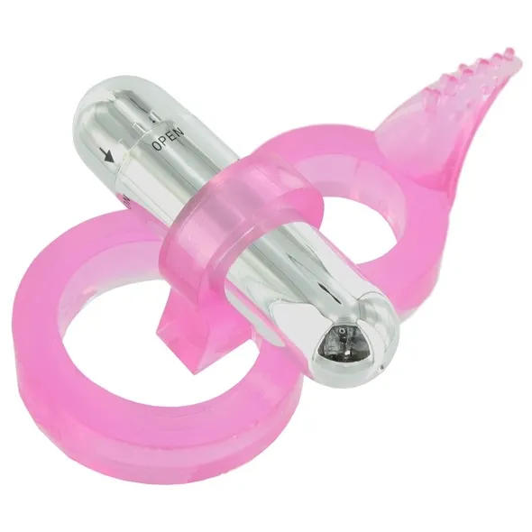 SexShop - Pierścień z wibrującym języczkiem na członka - Silicone Clit Flicker Tongue - online