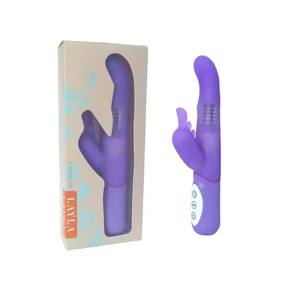 SexShop - Wibrator ze stymulatorem łechtaczki i rotacją - Layla Camelie Vibrator - online