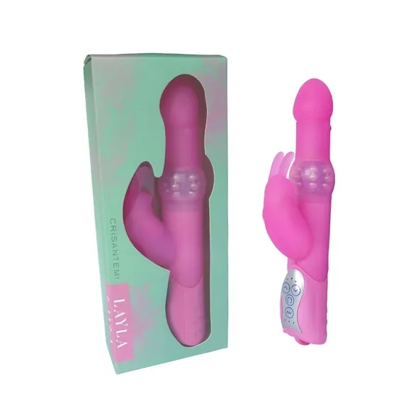 SexShop - Wibrator ze stymulatorem łechtaczki - Layla Crisantemi Vibrator - online