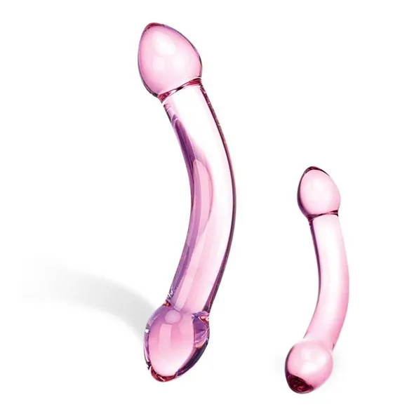 SexShop - Dildo szklane - Glas Double Trouble Purple Glass Dildo - online