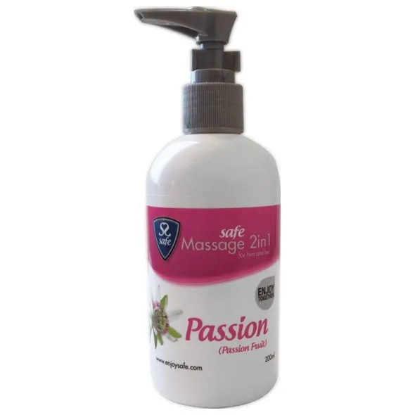 SexShop - Żel nawilżający i do masażu - Safe Massage 2 in 1 Passion Passion Fruit marakuja - online