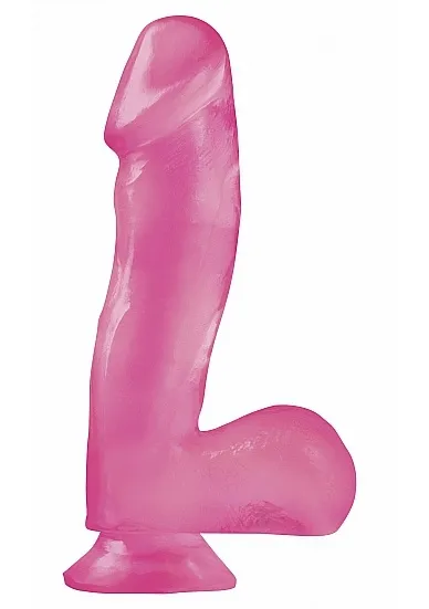 SexShop - Dildo realistyczne z przyssawką - PIPEDREAM Basix Rubber Works 6.5" Dong with Suction Cup - Różowy - online
