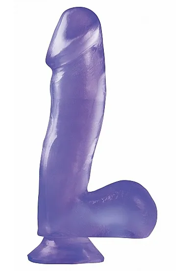 SexShop - Dildo realistyczne z przyssawką - PIPEDREAM Basix Rubber Works 6.5" Dong with Suction Cup - Fioletowy - online