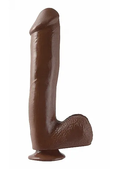 SexShop - Dildo realistyczne z przyssawką - PIPEDREAM Basix Rubber Works 10" Dong with Suction Cup Brązowy - online