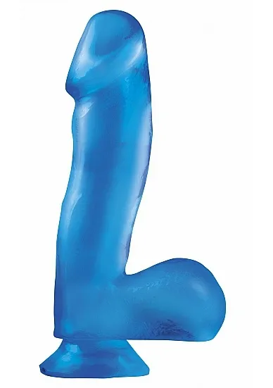 SexShop - Dildo realistyczne z przyssawką - PIPEDREAM Basix Rubber Works 6.5" Dong with Suction Cup - Niebieski - online