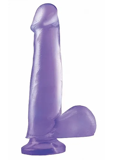 SexShop - Hipoalergiczne Dildo realistyczne z przyssawką - PIPEDREAM Basix Rubber Works 7.5" Suction Cup Dong - fioletowy - online
