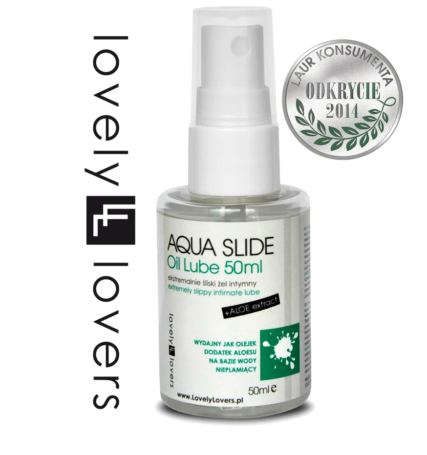 SexShop - Olejek nawilżający z aloesem - Lovely Lovers AQUA SLIDE Oil Lube 50ml - online