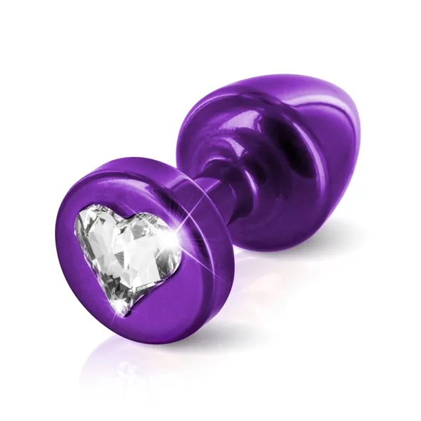 SexShop - Zdobiony plug analny - Diogol Anni R Butt Plug Heart Purple 25 mm Serce Fioletowy - online