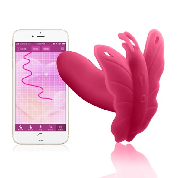 SexShop - Stymulator motylek sterowany smartfonem telefonem - Realov Lydia I Smart Butterfly Vibe Różowy - online